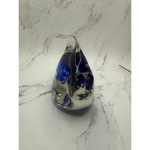 Murano Topical Fish Art Glass 7" Hand Blown Sculpture Sommerso Blue Fish - Picture 11 of 12